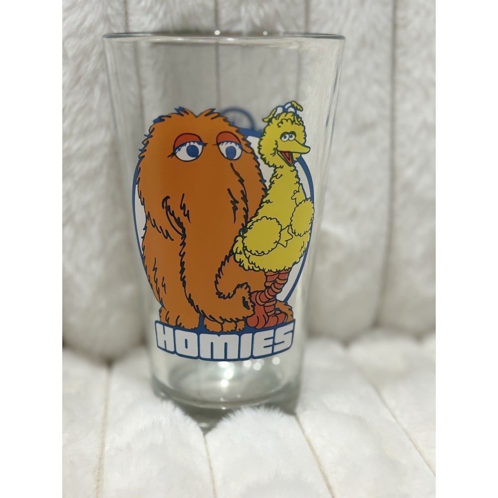 Sesame Street Homies Glass Big Bird & Snuffleupagus Drinking Tumbler